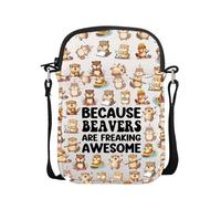 Beaver Gift Beavers Theme Inspirational Gift Animal Lovers Gift Because Beaver Are Freaking Awesome Crossbody Bag (BEAVERS FREAKING cb UK)