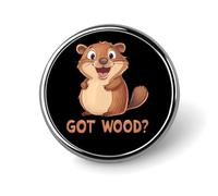 Beaver Got Wood Round Pin Brooch Enamel Lapel Badges Jewelry Decor for Backpack Hats