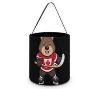 Beaver Hockeys Foldable Halloween Trick Or Treat Bags Tote Goodie Candy Bucket Gift Party Favor Supplies