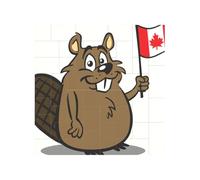 Beaver holding a Canadian flag Printed Square Jigsaw Puzzle 16x16 CM, Puzzle Challenging Game for Adults Gifts, Family Fun Decorative Wall Decor