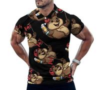 Beaver Holding Canada Flag Beer Mens Polo Shirts Short Sleeve Golf Shirt Casual T-Shirt Top for Work Athletic M