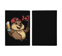 Beaver Holding Canada Flag Beer Passport Holder PU Leather Passport Protective Cover Travel Wallet Accessories