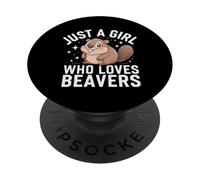 Beaver Just A Girl Who Loves Beavers PopSockets Adhesive PopGrip