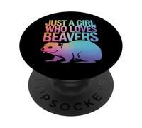 Beaver Just A Girl Who Loves Beavers PopSockets Adhesive PopGrip