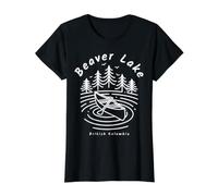 Beaver Lake British Columbia Value Graphic T-Shirt, Women, Black, XL