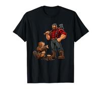 Beaver Lumberjack Forest Axe Crew Lumber Camp T-Shirt