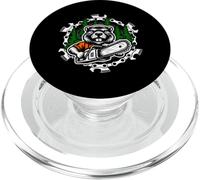 Beaver Lumberjack Forest Worker Chainsaw Wood PopSockets PopGrip for MagSafe