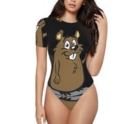 Beaver Onesie For Women Basic Adult Bodysuit Pajamas Solid Color Romper For Sleepwear Black