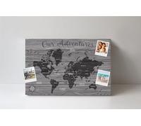 Beaver Print Personalised World Map Pin Board - XL Travel Map with Pins - Perfect Gifts for Travellers - Full Color, Glossy Finish