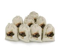 Beaver Reflection in Water 8Pcs Drawstring Gift Bags Reusable Hessian Bags for Wedding Favors Party Jewelry Pouches