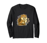 Beaver Rugby Run Cartoon Long Sleeve T-Shirt