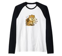 Beaver Rugby Run Cartoon Raglan Baseball Tee