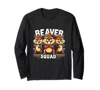 Beaver Squad Three Beaver Funny Friends Teammates Long Sleeve T-Shirt