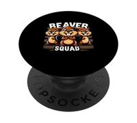 Beaver Squad Three Beaver Funny Friends Teammates PopSockets Adhesive PopGrip