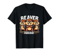 Beaver Squad Three Beaver Funny Friends Teammates T-Shirt