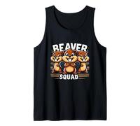 Beaver Squad Three Beaver Funny Friends Teammates Tank Top