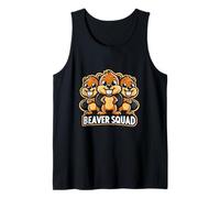 Beaver Squad Three Beaver Funny Friends Teammates Tank Top
