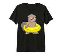 Beaver Swimming Inflatable Float Summer Premium T-Shirt