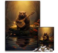 Beaver with Guitar Jigsaws 1000 Pieces for Adults Puzzles for Adults Intricate Design for Teenagers DIY Decor And BrainBoosting Fun 1000 PCS(75x50cm)