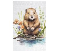 Beaver Wooden Jigsaw Puzzles for Adults Hard Poster Puzzle 1000 Piece Precise Interlocking Educational Game Toys 78×53cm