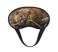 Beaver Working Comfortable Sleep Eye Mask Light Blocking Nap Mask for Travel, Yoga, Camping, Night Rest