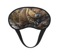 Beaver Working Print Adults Soft Washable Eye Mask for Light Blocking Nap Face Sleeping Travel Cover