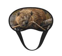 Beaver Working Print Adults Soft Washable Eye Mask for Light Blocking Nap Face Sleeping Travel Cover