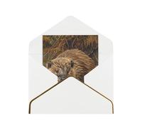 Beaver Working Print Greeting Card Paper, Half Fold To Cards For Birthday, Wedding, Party.
