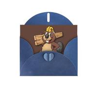 Beaver Working Print Greeting Cards With Envelopes,Holiday,Birthday,Wedding,And All Occasions