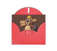 Beaver Working Print Greeting Cards With Envelopes,Holiday,Birthday,Wedding,And All Occasions