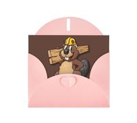 Beaver Working Print Greeting Cards With Envelopes,Holiday,Birthday,Wedding,And All Occasions