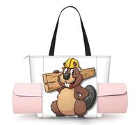 Beaver Working Print Ladies Handbag Multi Purpose Casual Bag Durable Camping Bag Hiking Bag for Workout Beach Travel