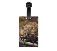 Beaver Working Print Luggage Tags for Suitcases Labels Set Travel Essentials Detachable Business Trip