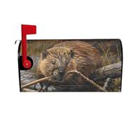 beaver working Print Mailbox Covers Magnetic Mailbox Post protective cover for Garden Yard Outdoor Decor