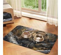 Beaver Working Print Pet Feeding Mat Dog Mat for Food and Water Bowl Dogs Water Dispenser Mat Dogs Accessories