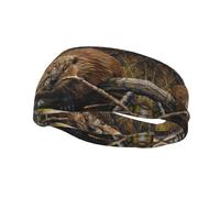 Beaver Working Print Sweat-Wicking Sports Headband, Lightweight and Comfortable