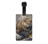 Beaver Working Print Waterproof Luggage Tags Cruise Ships Travel Essentials Backpack Suitcases Labels