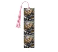 Beaver Working Print Wooden Bookmarks with Tassels, Wood Book Markers for Book Lovers, Teachers & Present