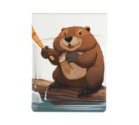 beaver working Printed 13 Inch Laptop Sleeve PU Leather Shockproof Notebook Computer Bag Cover Tablet Carrying Case