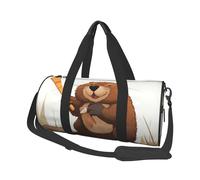 Beaver Working Printed Sports Gym Bag with Wet Pocket & Shoes Compartment, Travel Duffel Bag for Men Women
