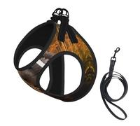 Beaver working2 Print Small Dog Harness with Leash Set, No Escape Easy Walk Puppy Harnesses for Training Walking