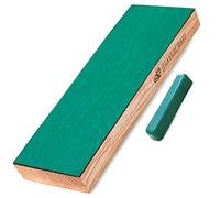 BeaverCraft Leather Strop for Knife Sharpening - Stropping Leather with Polishing Compound - Knife Strop Block for Knives, Chisel, Tool Sharpening - Stropping Kit 20cm LS4P1 with Honing Compound