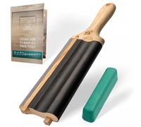 BeaverCraft LS5P1 Wood Carving Strop Wood Carving Gouge Hook Knife Sharpening Honing Tools Strop Stropping Kit Leather Paddle Strop Spoon Carving