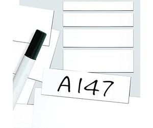 Beaverswood LM310 White Magnetic Easy Wipe Write On Location Markers - Magnetic Strips - 30mm high x 100mm wide Pack of 100