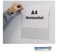 Beaverswood Magnetic Industrial Strength Document Pockets A4 Horizontal Clear Pa