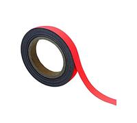 BEAVERSWOOD Magnetic Steel Easy-Wipe Tape - Flexible, Cut-to-Fit, High Visibility Red, 20mm x 10m - Ideal for Non-Magnetic Surfaces in Offices, Garages, Warehouses