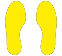 Beaverswood Warehouse Floor Signal Markers Feet Symbol H300mmxW100mm Yellow (Pack 10 - 5 Right and 5 Left) - FSF/Y