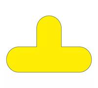 Beaverswood Warehouse Floor Signal Markers T-Shape PVC With Adhesive Backing H200mmxW300mm Yellow (Pack 10) - FS/T