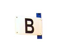 Beaverswood White Shelving Aisle Marker | High visibility warehouse signs | Supplied with one customized printed label | 95mm (High) x 160mm (Wide) | (Maximum 3 characters, Choose from A-Z & 0-9)