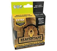 Beavertape Duct Tape Black 48mm x 11m Single Roll Heavy Duty Strong & Super Sticky Indoor/Outdoor Waterproof High Strength Cloth Fabric Reinforced Builders Tape Professional Trade Rated or Home Use